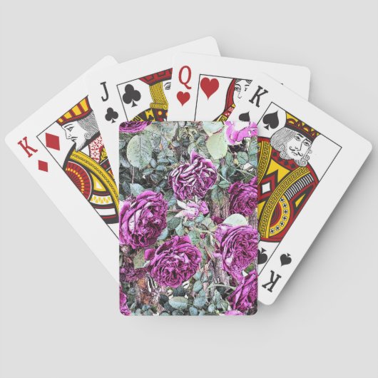 Rose Kontur Spielkarten (Rückseite)