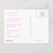 Rose-Koordination Ankündigungspostkarte (Rückseite)