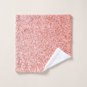Rose Korallenlicht Glitzer Imitate Glitzern Badhandtuch Set (Waschlappen)