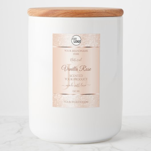 Rose-Korallenmarken Initialen Logo hinzufügen Lebensmitteletikett (Vorderseite)