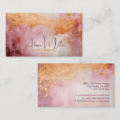 Rose Korallenwasser und Gold Abstrakt Visitenkarte (Vorne/Hinten)