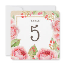 Rose | Kraft Paper Party Tischnummern