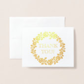 Rose Kranz Hochzeit Danke Foto Folienkarte (Vorderseite mit Umschlag)