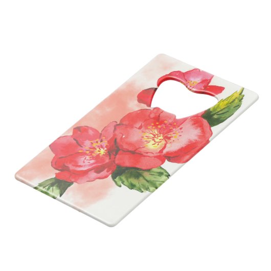 Rose Kreditkarten Flaschenöffner (Rückseite Schrägansicht)