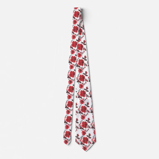 Rose Kreuzstich Krawatte (Rückseite)