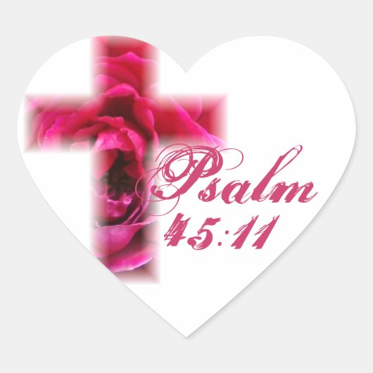 Rose Kreuzsticker Herz-Aufkleber (Vorderseite)