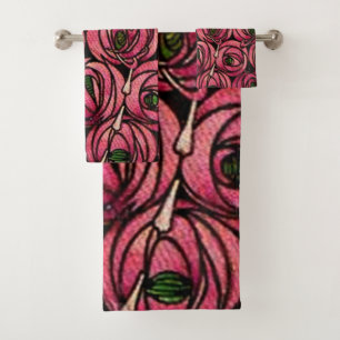 Rose, Kunstmalerei von Charles Mackintosh Badhandtuch Set