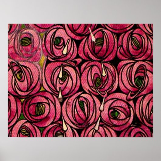 Rose, Kunstmalerei von Charles Mackintosh Poster (Vorne)