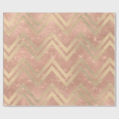 Rose Kupfer Gold Zig Zag Zickzack Streifen Glitzer Geschenkpapier (Flach)