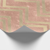 Rose Kupfer Gold Zig Zag Zickzack Streifen Glitzer Geschenkpapier (Ecke)
