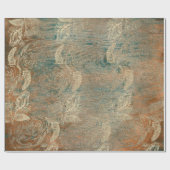 Rose Kupfer Orange Blumenholz Aquamarin Gold Rusti Geschenkpapier (Flach)