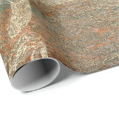 Rose Kupfer Orange Blumenholz Aquamarin Gold Rusti Geschenkpapier (Rolleneckpunkt)