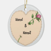 Rose Lacy Heart Keramik Ornament (Links)