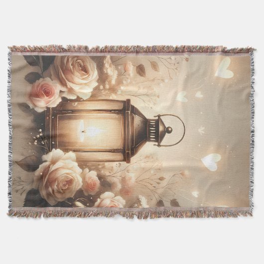 Rose Lantern Glow Bouquet Decke (Vorderseite)