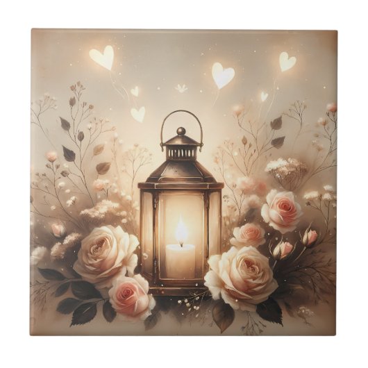 Rose Lantern Glow Bouquet Fliese (Vorderseite)