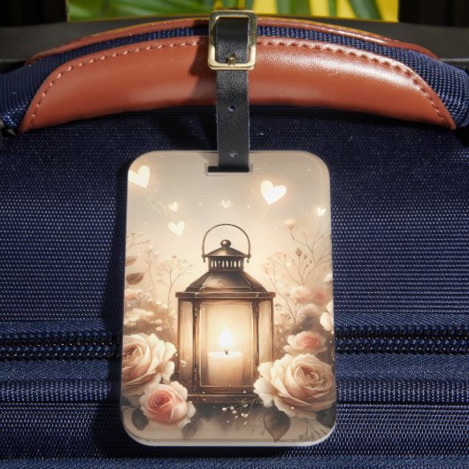 Rose Lantern Glow Bouquet Gepäckanhänger (Vorderseite Insitu 2)
