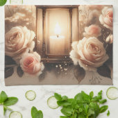 Rose Lantern Glow Bouquet Geschirrtuch (Gefaltet)