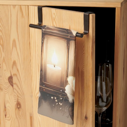 Rose Lantern Glow Bouquet Geschirrtuch (Drittel gefaltet)