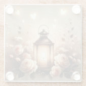 Rose Lantern Glow Bouquet Glasuntersetzer (Rückseite)