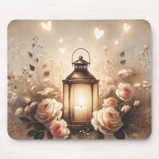Rose Lantern Glow Bouquet Mousepad (Vorne)