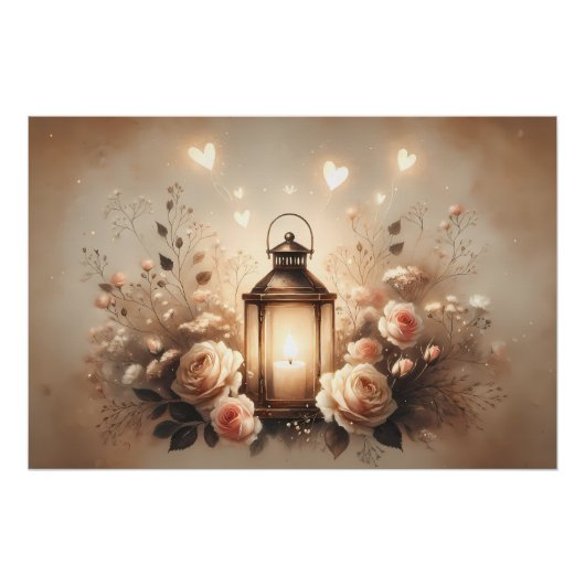 Rose Lantern Glow Bouquet Poster (Vorderseite)