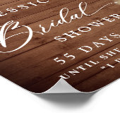 Rose Lantern Rustikales Holz Brautparty Poster (Ecke)