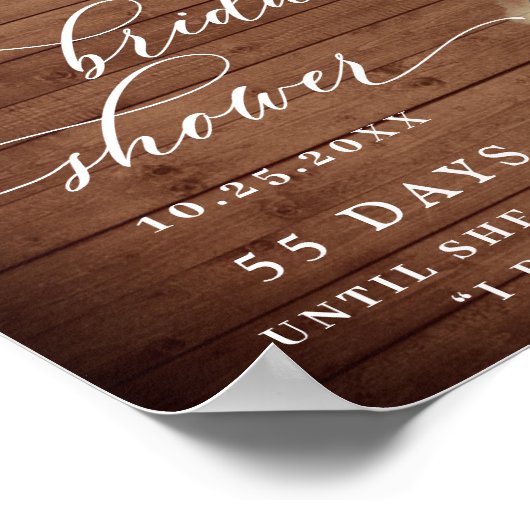 Rose Lantern Rustikales Holz Brautparty Poster (Ecke)