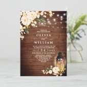 Rose Lantern Wasserfarbene Hochzeit Einladung (Stehend Vorderseite)