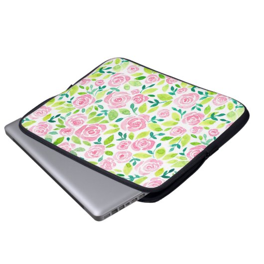 Rose Laptopschutzhülle (Vorne Knopf)