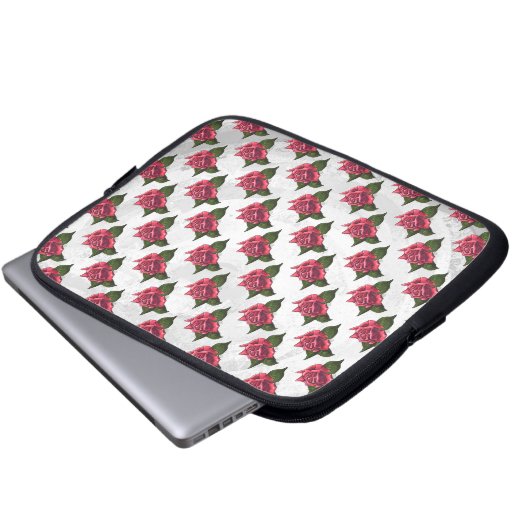 Rose Laptopschutzhülle (Vorne Knopf)
