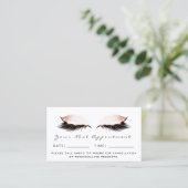 Rose Lashes Makeup Artist Termin Weiß Visitenkarte (Stehend Vorderseite)
