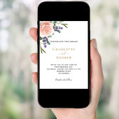 Rose Lavendel Blumen Hochzeit Einladung