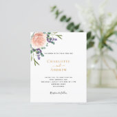 Rose Lavendel Blumengarten Einladung (Stehend Vorderseite)