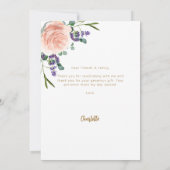 Rose Lavendel Foto Brautparty danke Karte (Rückseite)