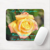 Rose, Leben ist wie ein Rosengarten - Uhr für Th… Mousepad (Mit Mouse)