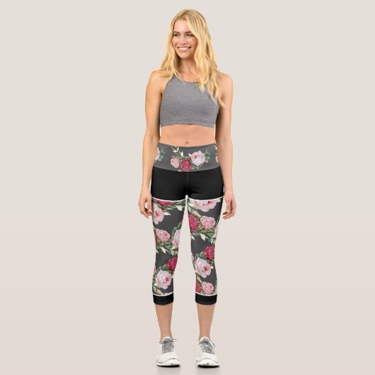 Rose Leggings - Capri (dunkelgrau) (Vorderseite)