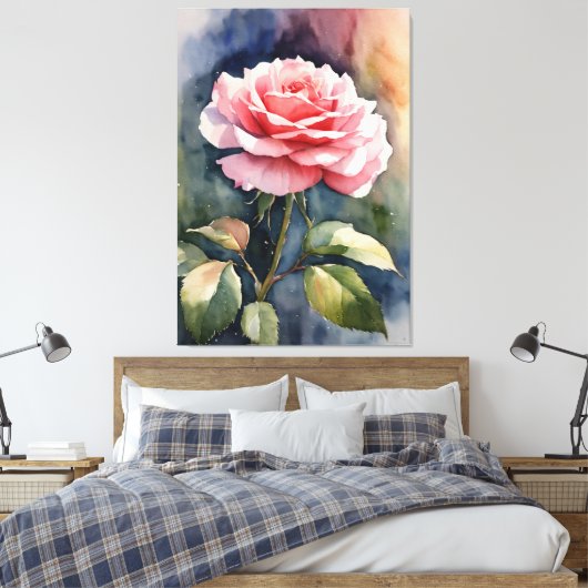 Rose Leinwanddruck (Insitu (Schlafzimmer))