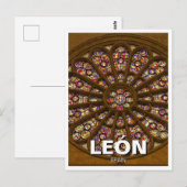 Rose León Spain Cathedral Postkarte (Vorne/Hinten)