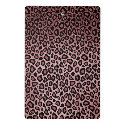 Rose Leopard Hautmuster und Rose Glitzer Mini Klemmbrett (Rückseite)