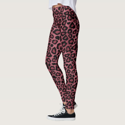 Rose Leopard Tierdruck Leggings (Links)