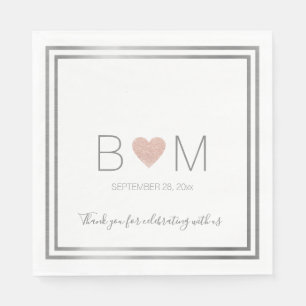 Rose Liebe Herz Hochzeitfeier Party Serviette