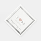 Rose Liebe Herz Hochzeitfeier Party Serviette (Ecke)
