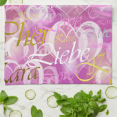 Rose, Liebe, liebe,kara,cher,käre,querido,text,Ros Geschirrtuch (Gefaltet)