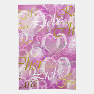 Rose, Liebe, liebe,kara,cher,käre,querido,text,Ros Geschirrtuch