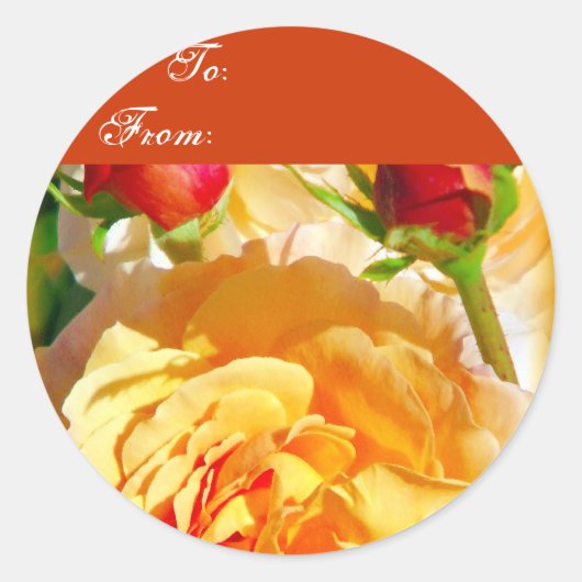 Rose Liebe_ Runder Aufkleber (Vorderseite)