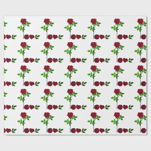 Rose LIEBE Wrapping Paper - Handgemalte Blumengesc Geschenkpapier (Flach)