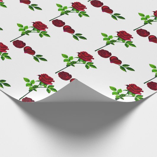 Rose LIEBE Wrapping Paper - Handgemalte Blumengesc Geschenkpapier (Ecke)