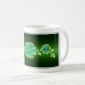 Rose liebt Design-Metallische Grüne Rose Kaffeetasse (VorderseiteRechts)