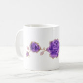 Rose liebt Design metallische Lila Rose Kaffeetasse (Vorderseite Links)