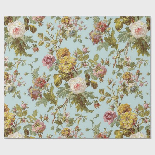 Rose Light Blue Geschenkpapier (Flach)